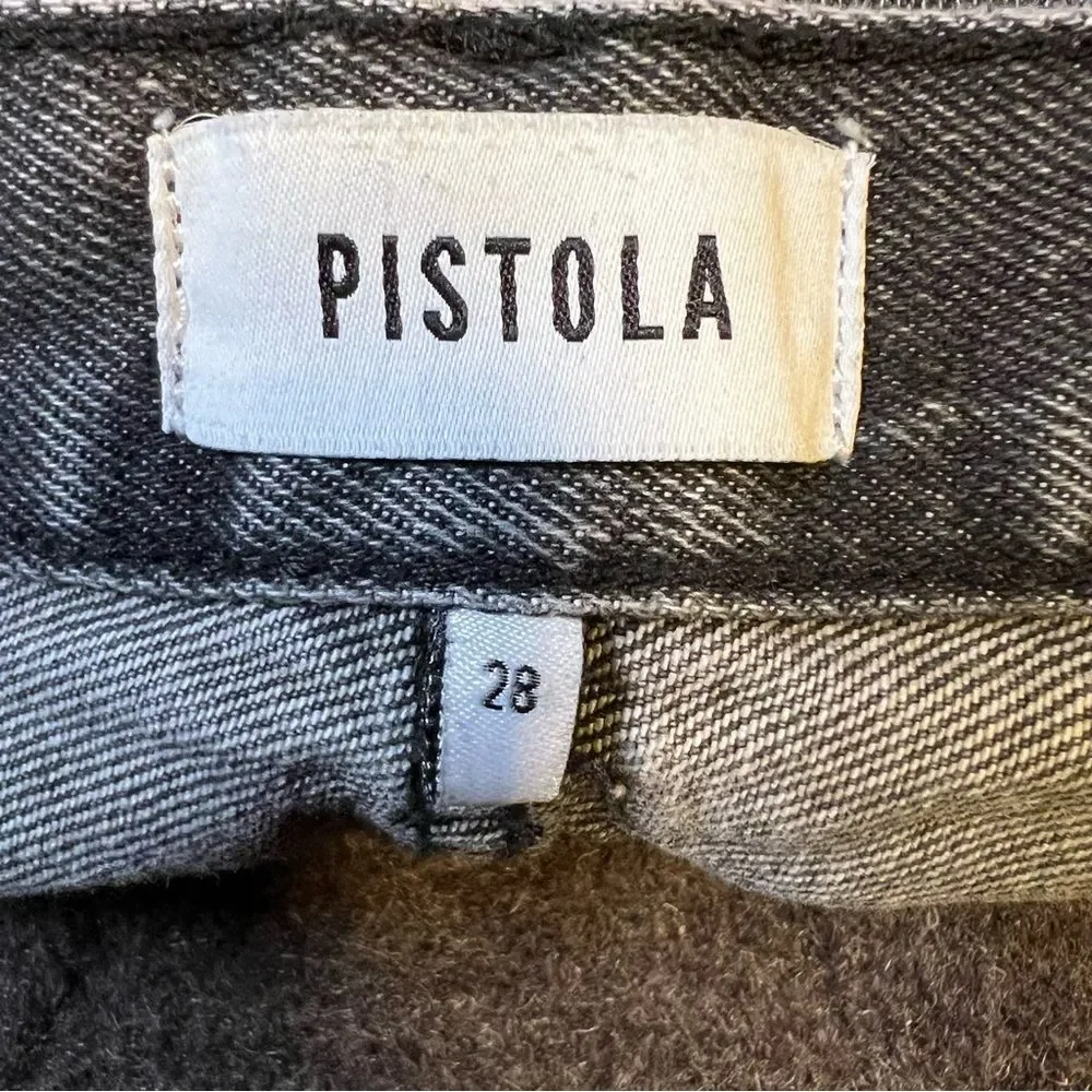 PISTOLA black denim jean shorts 🖤 distressed 🖤 size 28